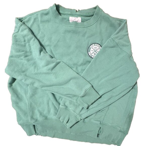 Aerie American Eagle Ice Cold Ski Resort Oversized Green Sweatshirt Size Medium - Picture 10 of 10